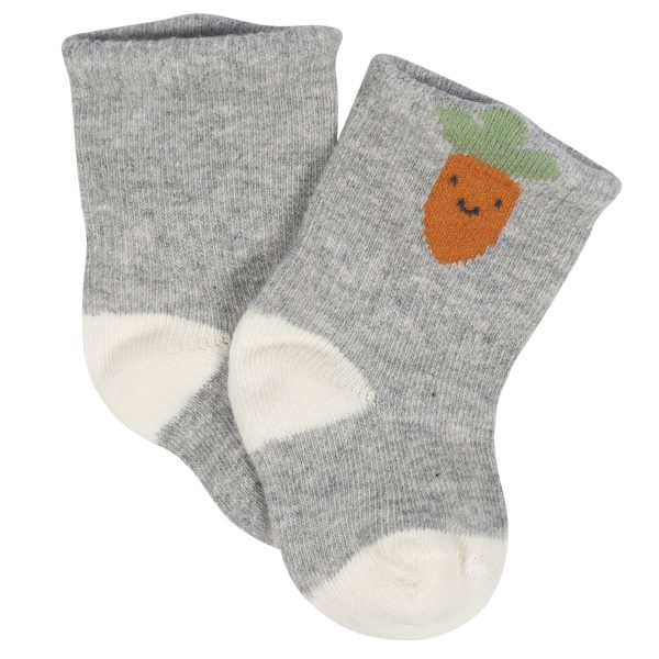 8-Pack Baby Neutral Happy Veggies Jersey Wiggle Proof? Socks