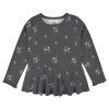 2-Pack Infant & Toddler Girls Mustard & Charcoal Floral Peplum Tops