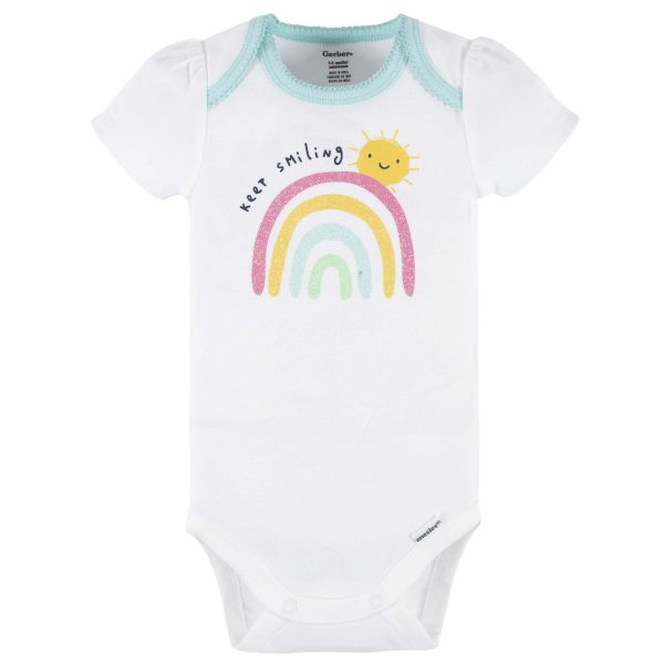 4-Piece Baby Girls Dots Of Rainbows Onesies? Bodysuit, Tee, Skort & Pant Set