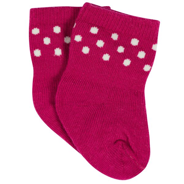 12-Pack Baby & Toddler Girls Floral Fox Jersey Crew Wiggle Proof? Socks