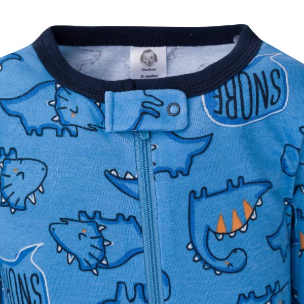 2-Pack Baby & Toddler Boys Dino Snug Fit Footed Cotton Pajamas