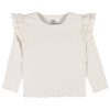 2-Pack Infant & Toddler Girls Mustard Floral Double Ruffle Tops